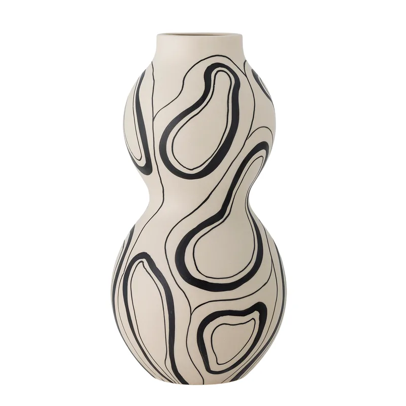 Nicola Vase - schwarzes Steingut aus Steingut von Bloomingville by Bloomingville – product photo