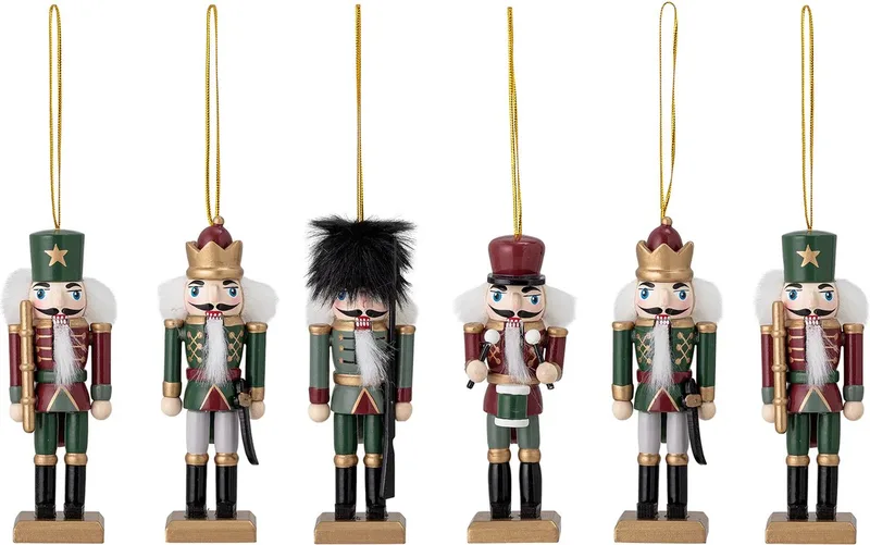 Nikita ornament kerst – Bloomingville - set van 6 - notenkraker hanger de Bloomingville en Groen – photo du produit