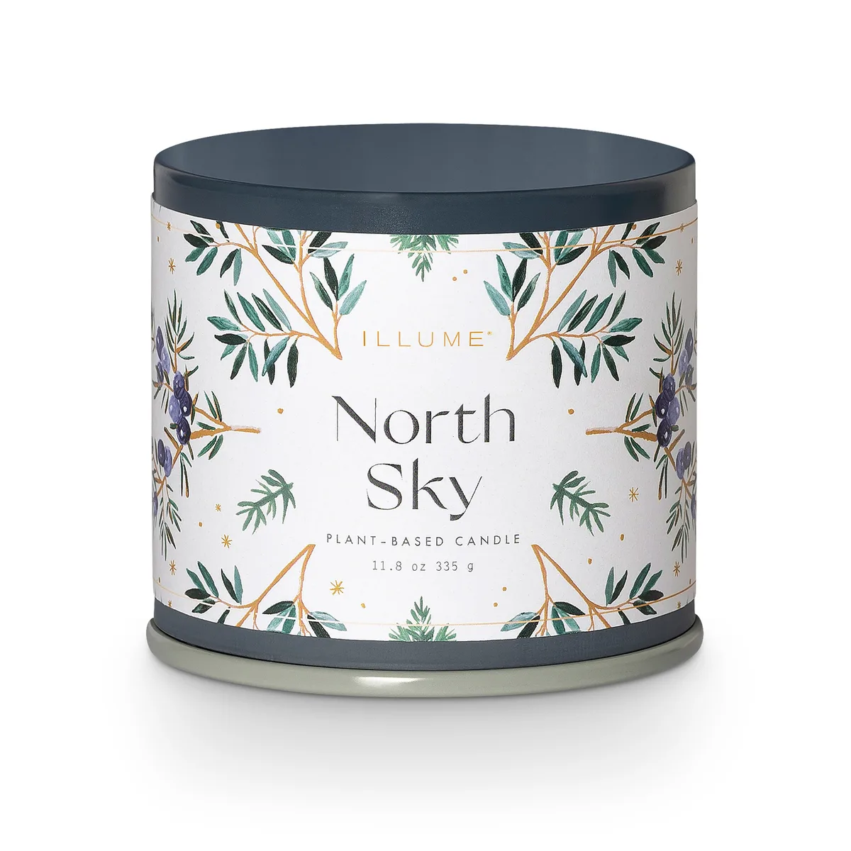 North Sky Vanity Tin Duftlys, Blå,, 335 G. - 50 Hours - D9,7xH8,5 cm från Bloomingville – produktbild
