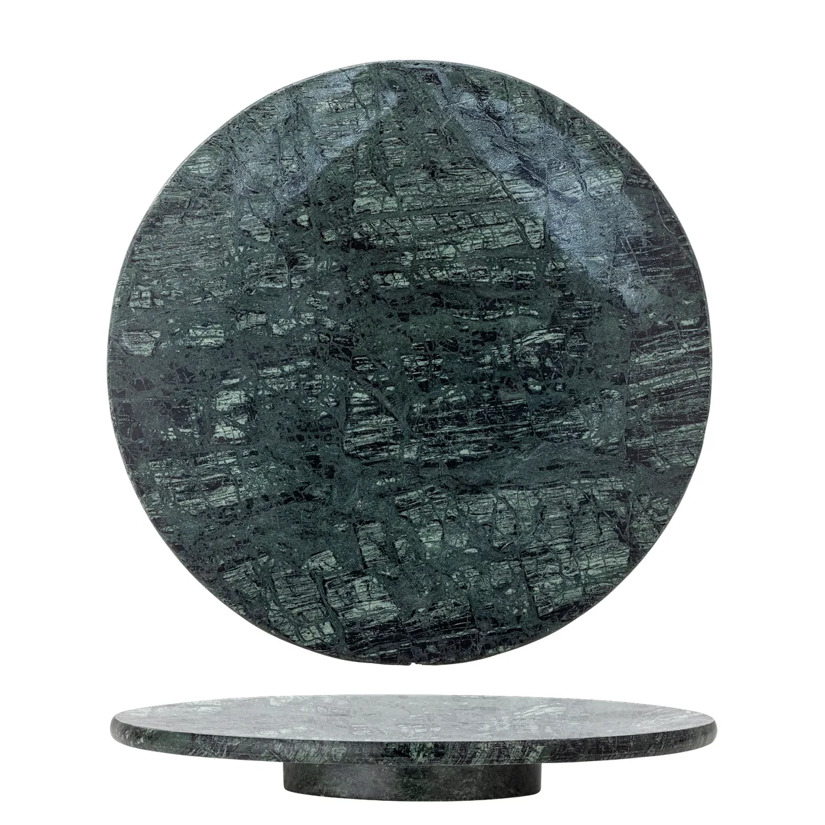 Nuni Fad på drejefod, Grøn, Marmor, D35,5xH4,5 cm de Bloomingville – photo du produit