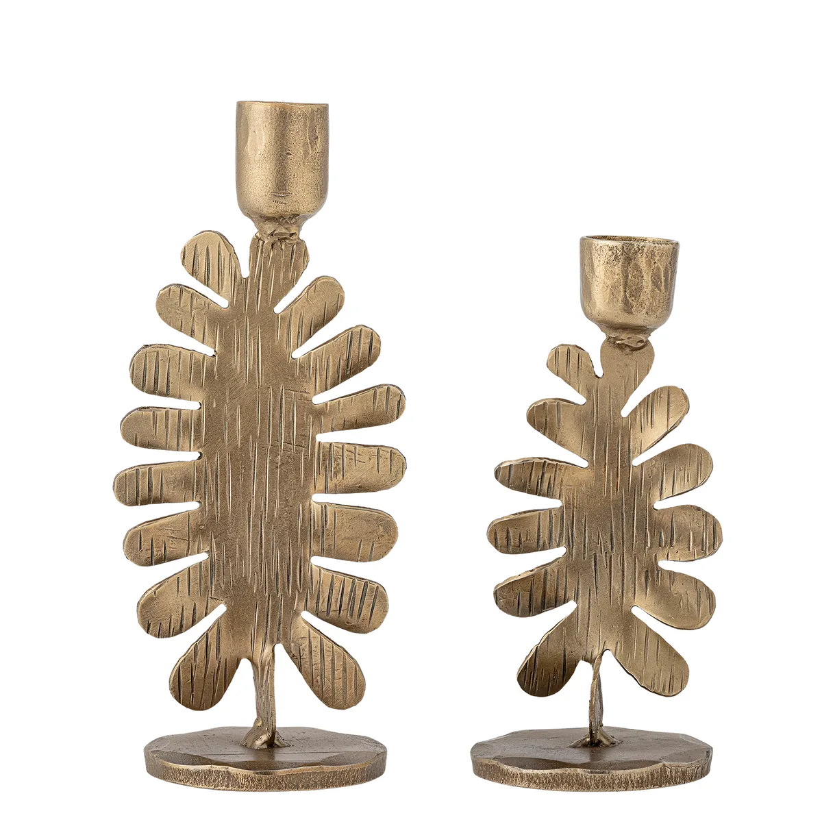 Oaken Lysestage, Guld, Metal, D6,5xH14/D7,5xH18 cm, Set of 2 de Bloomingville – photo du produit