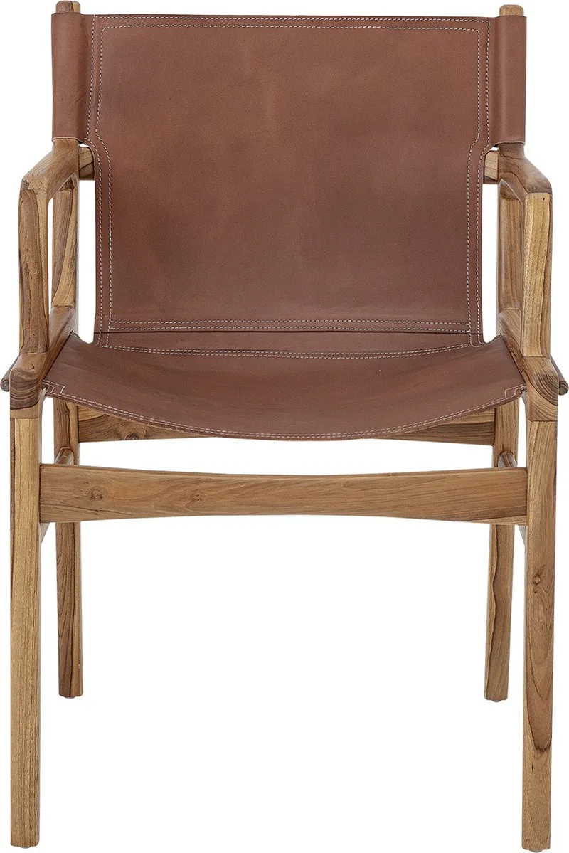 Ollie Loungestoel - Leer van Bloomingville in Bruin – productfoto