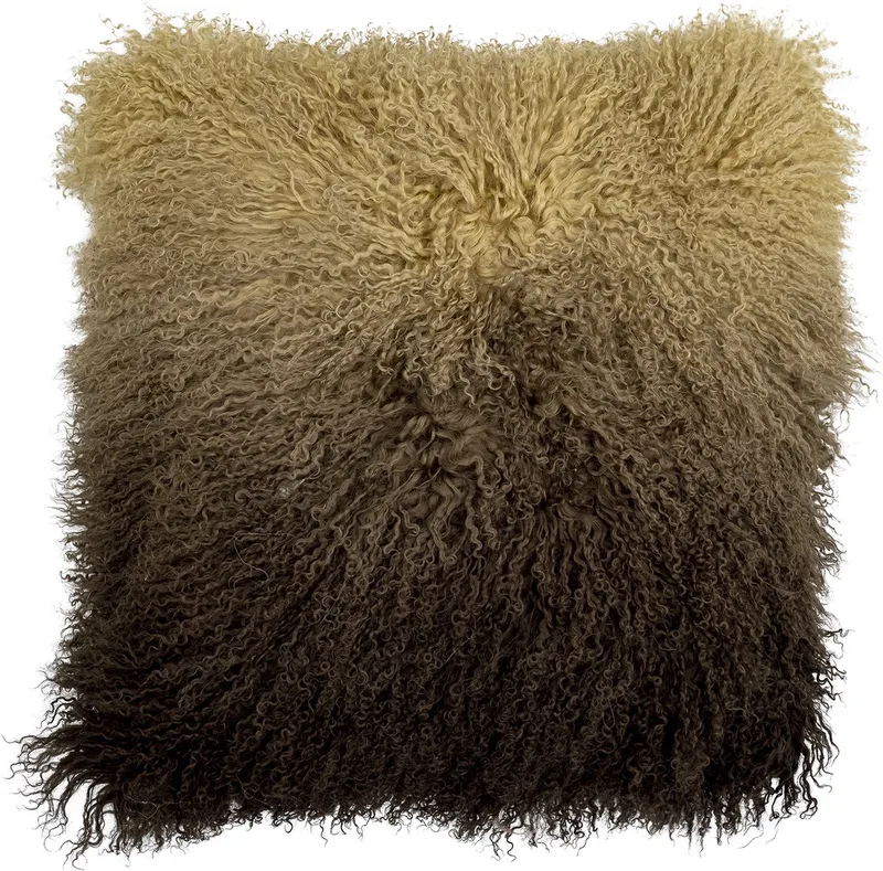 Pansy Cushion, Brown, Lambskin Tibetian by Bloomingville in Bruin – product photo