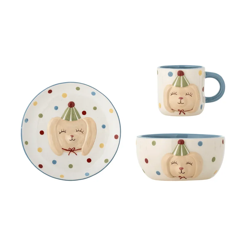 Party-Servierset Hund, 3-teilig van Bloomingville – productfoto