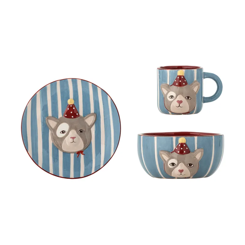 Party-Servierset Katze, 3-teilig van Bloomingville – productfoto