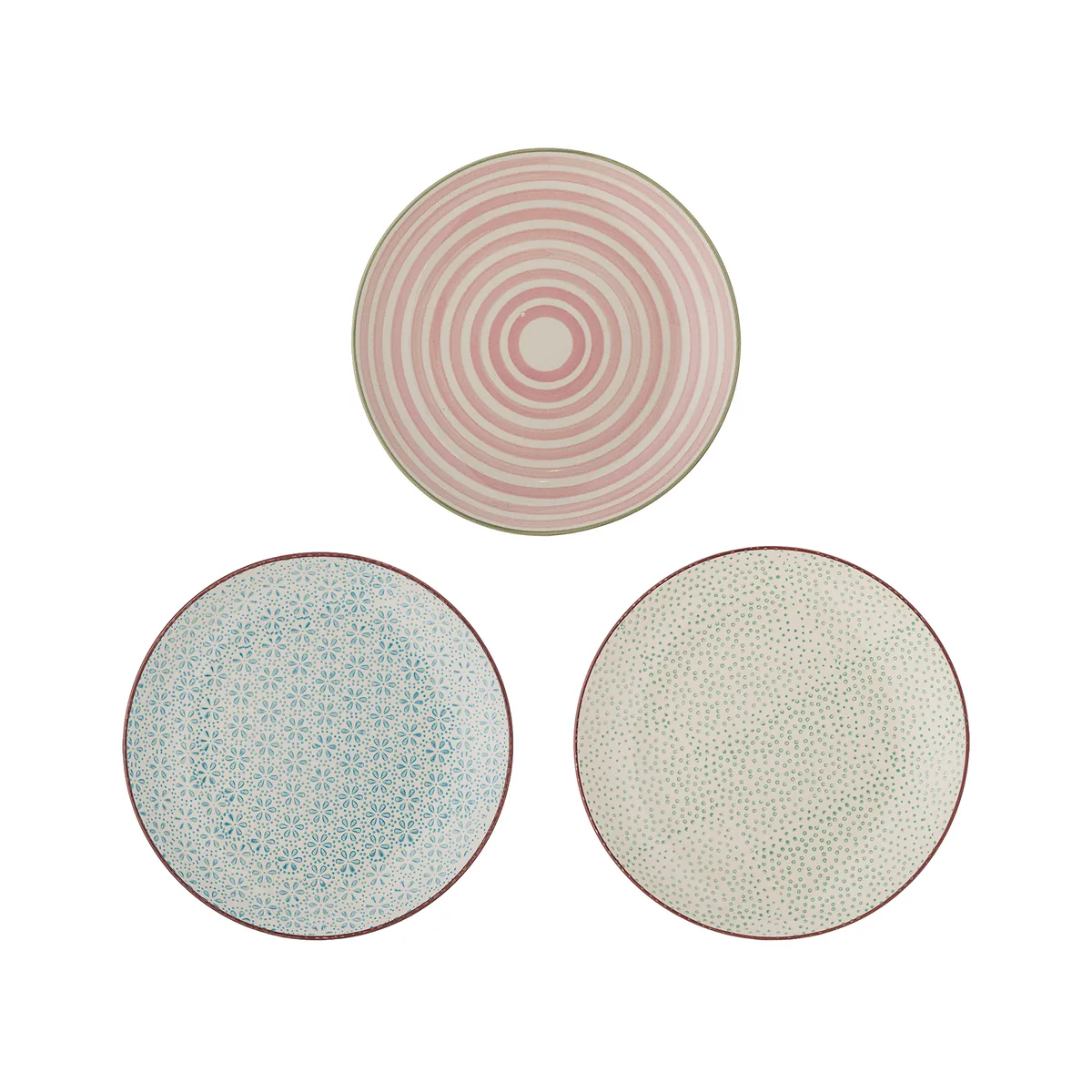 Patrizia Tallerken, Multifarvet, Stentøj, D20xH2,5 cm, Set of 3 van Bloomingville – productfoto