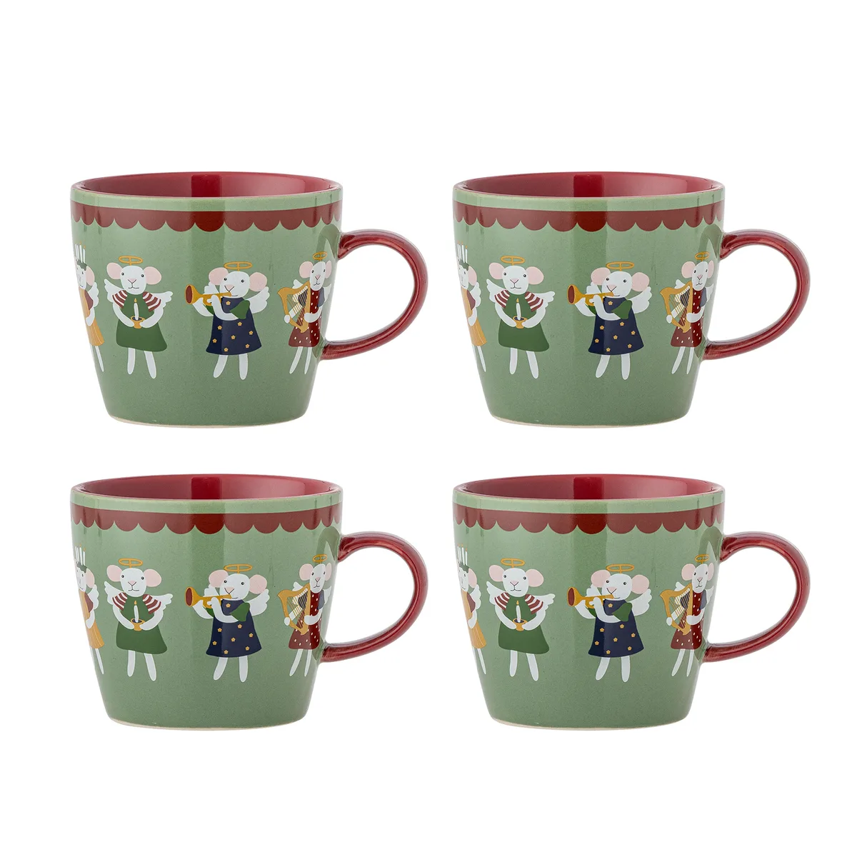 Peo Krus, Grøn, Stentøj, D9,5xH8 cm, Set of 4 de Bloomingville – photo du produit