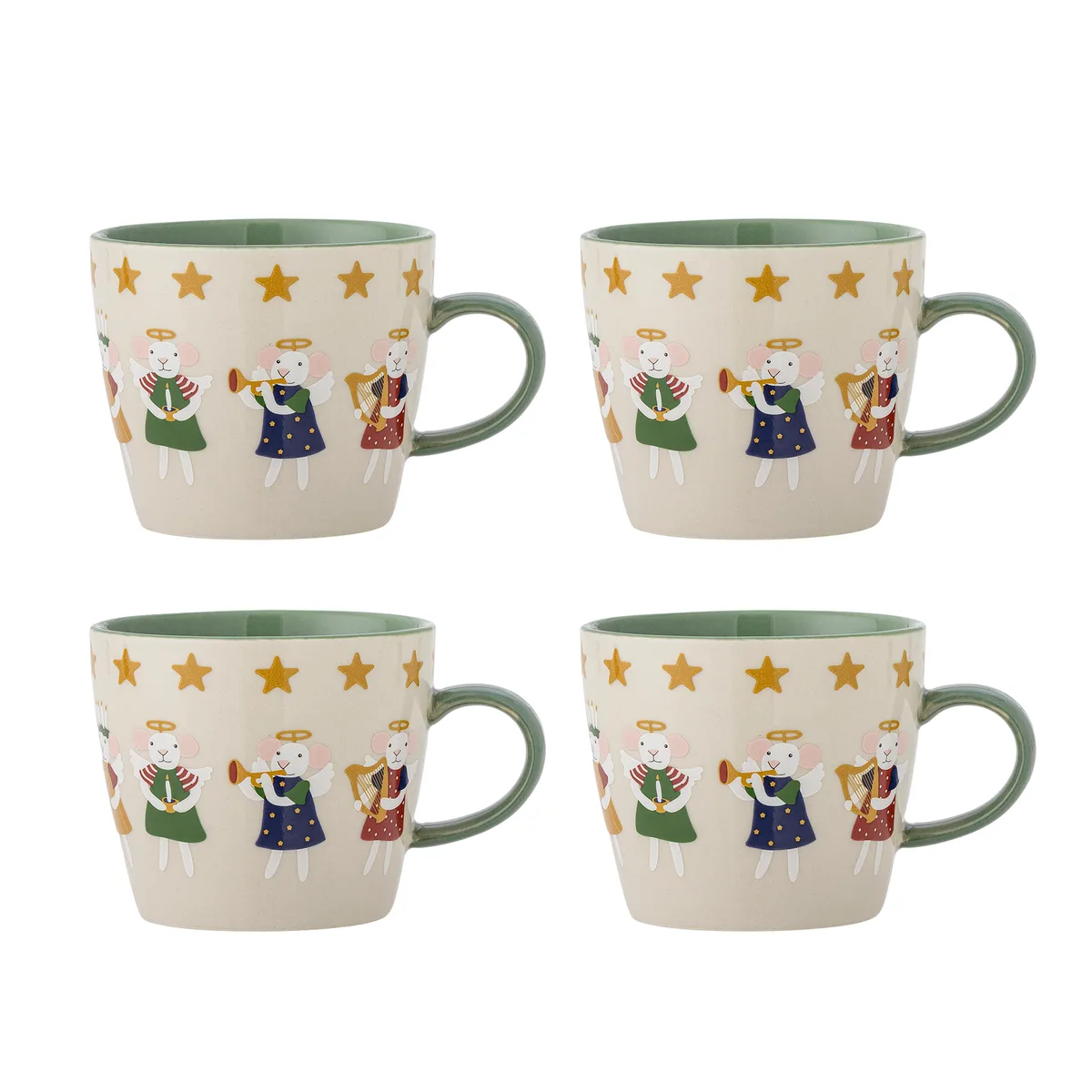 Peo Krus, Natur, Stentøj, D9,5xH8 cm, Set of 4 van Bloomingville – productfoto