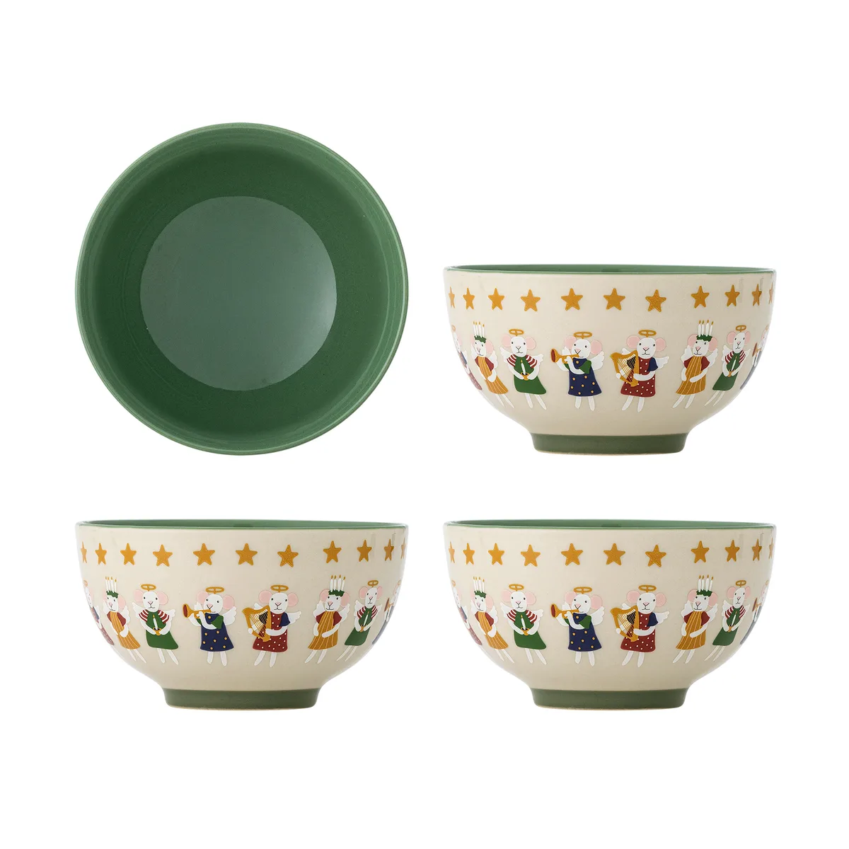 Peo Skål, Natur, Stentøj, D13,5xH7,5 cm, Set of 4 de Bloomingville – photo du produit