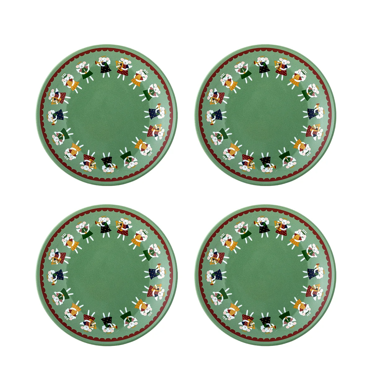 Peo Tallerken, Grøn, Stentøj, D16xH3 cm, Set of 4 de Bloomingville – photo du produit