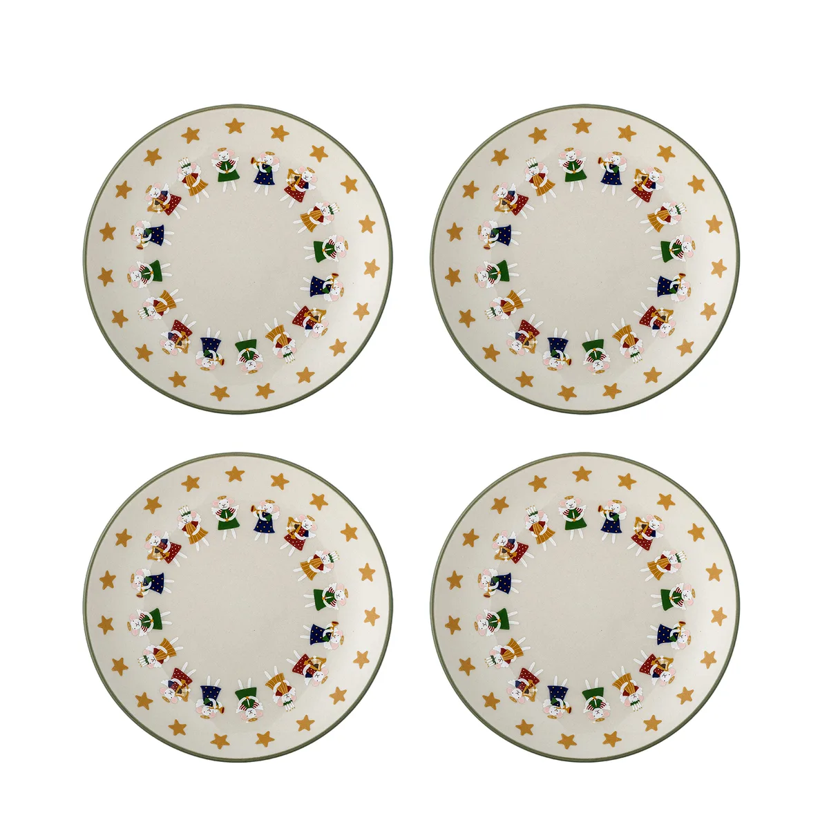 Peo Tallerken, Natur, Stentøj, D16xH3 cm, Set of 4 de Bloomingville – photo du produit
