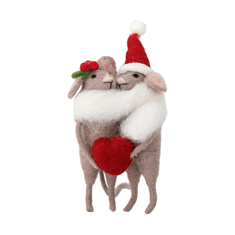Peo Weihnachtsbaumanhänger Wolle 2 Teile Braun-Rot, 17 cm by Bloomingville – product photo