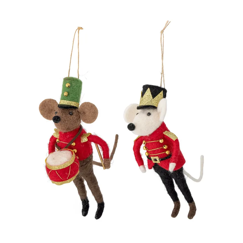 Peo Weihnachtsbaumanhänger Wolle 2 Teile Parademäuse fra Bloomingville – produktbillede