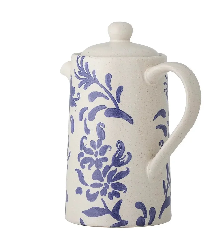 Petunia Blauwe Koffiekan/Theepot 800ml - Handgemaakt Keramiek van Bloomingville in Blauw – productfoto