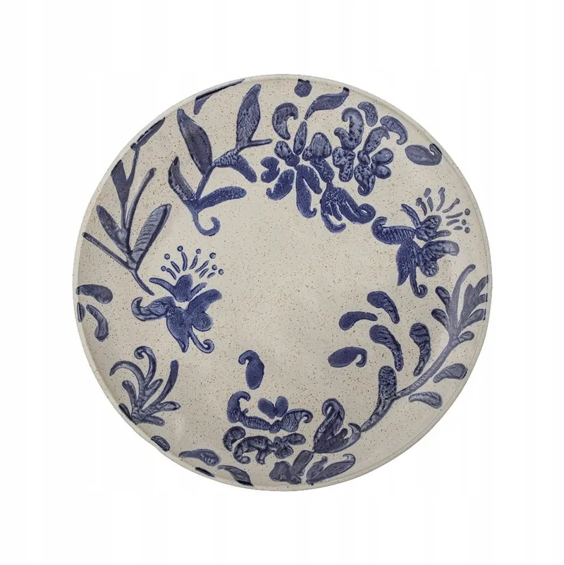 Petunia Bord 19 cm - Steengoed, Blauwe Bloemen von Bloomingville in Blauw – Produktfoto