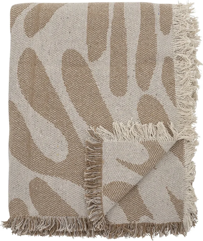 Plaid Alk bruin 160x130cm van Bloomingville in [gid://shopify/Metaobject/307221758287] – productfoto