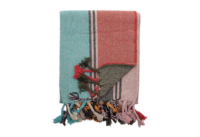 Plaid Bloomingville Decke Lea auf Baumwollmischung 160 x 130 cm, Bloomingville by Bloomingville in Bunt – product photo