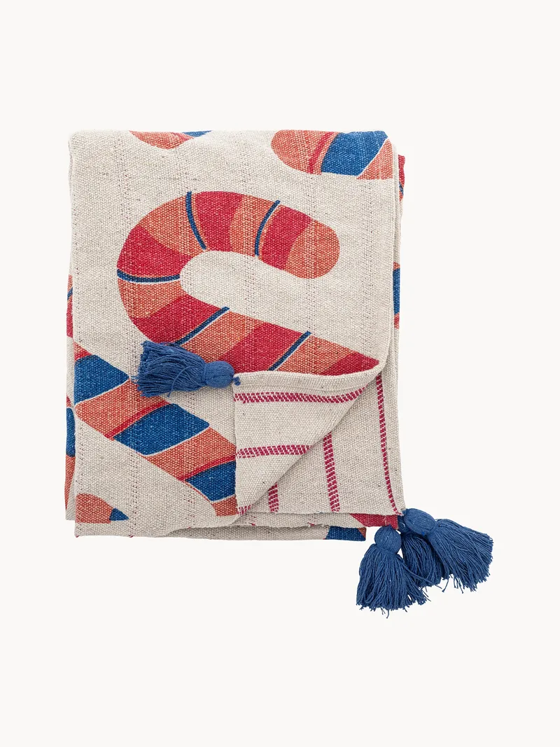Plaid Candice met franjes van Bloomingville – productfoto