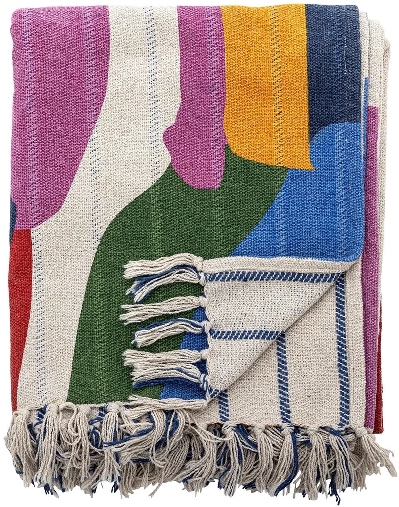 Plaid gerecycled katoen Artista 130x160cm by Bloomingville in [gid://shopify/Metaobject/307234832719] – product photo