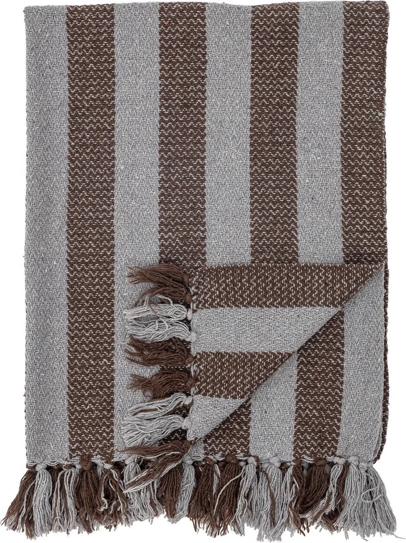Plaid Nann mini bruin 100x80cm van Bloomingville in [gid://shopify/Metaobject/307221758287] – productfoto