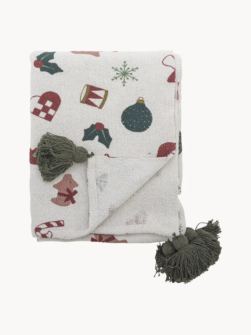 Plaid Yule met franjes van Bloomingville – productfoto