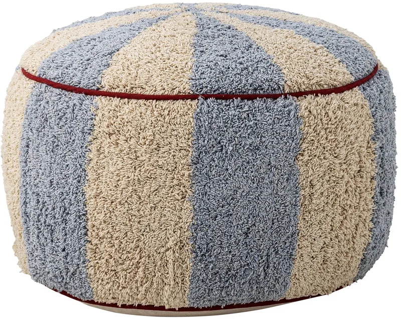 Poef Charoline Blauw de Bloomingville en Beige – photo du produit