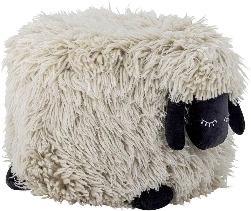Poef Dolly Schaap de Bloomingville en Wit – photo du produit
