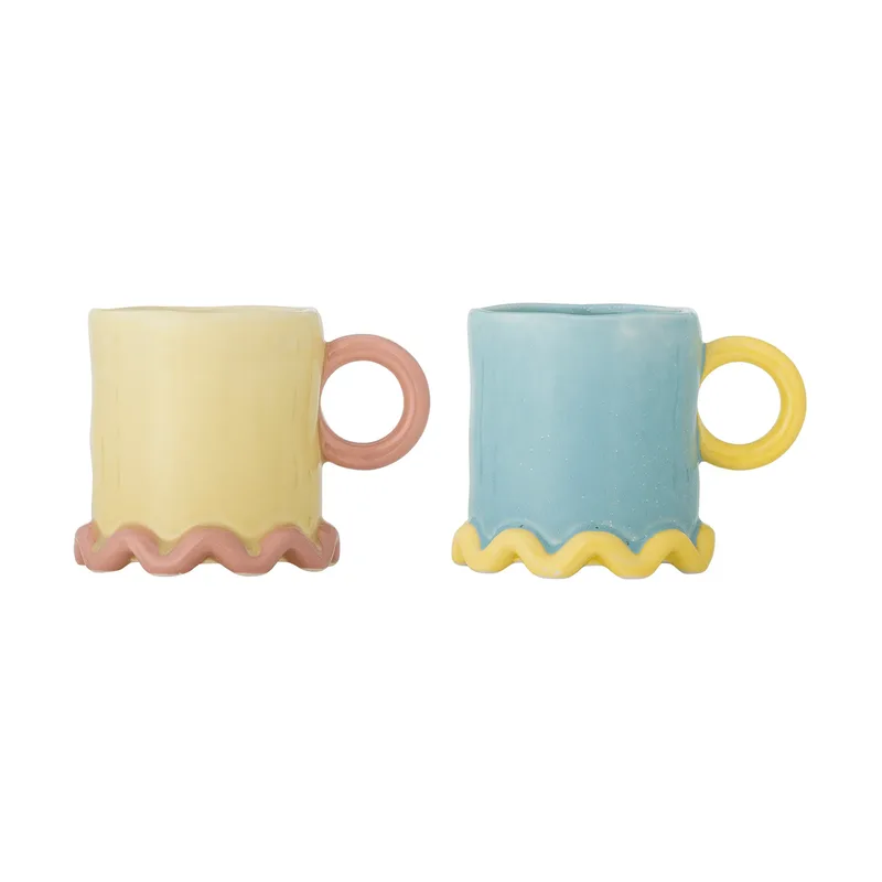 Polly Mok in aardewerk - Multicolor (set van 2) van Bloomingville – productfoto