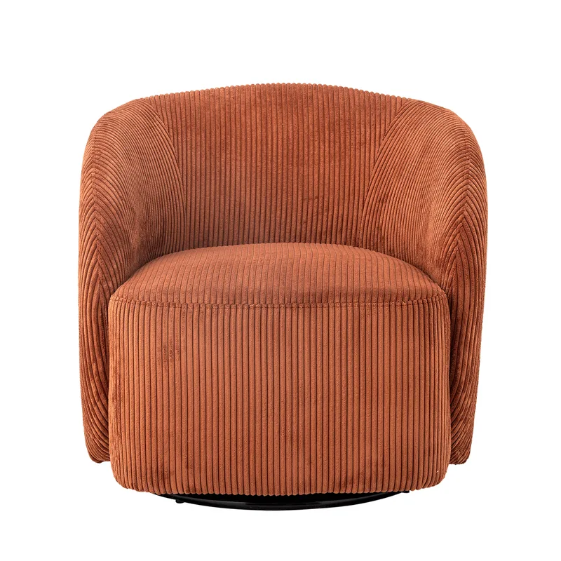 Pradi Lounge-Sessel, orangefarbenes Polyester, für Wohnzimmer von Bloomingville – Produktfoto