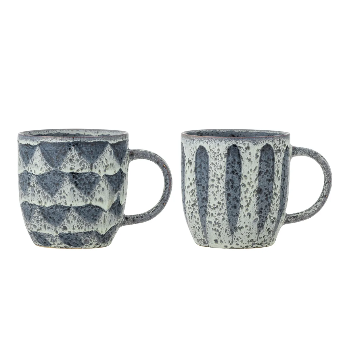 Ramie Krus, Grå, Stentøj, D9xH9,5 cm, Set of 2 från Bloomingville – produktbild