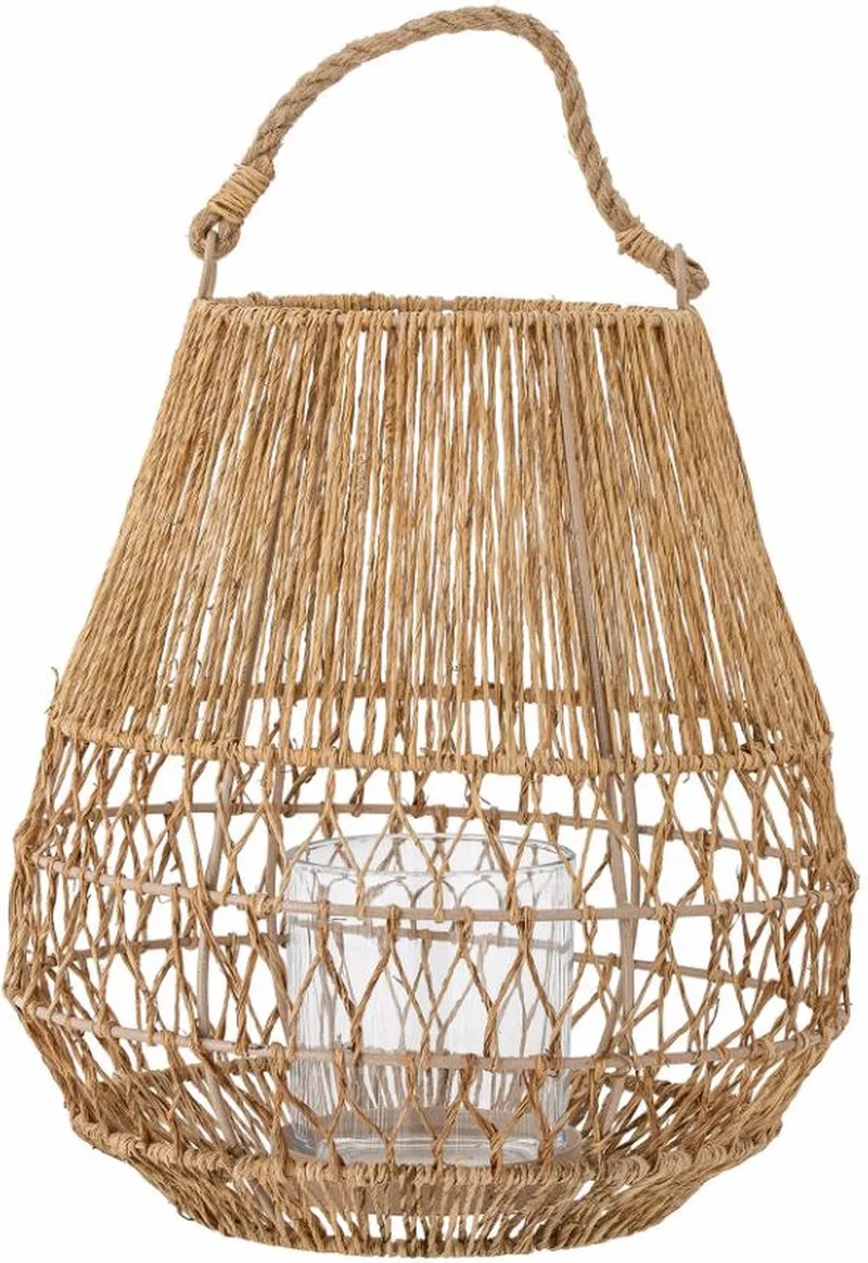 Ramona lantaarn - ⌀26 x H40 cm van Bloomingville in Naturel jute – productfoto