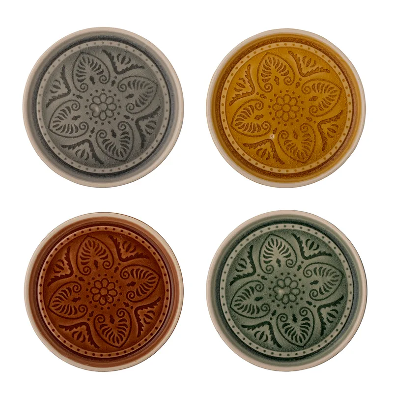 Rani Teller, Grün, Steingut, 4er-Set, D11xH1,5 cm från Bloomingville – produktbild