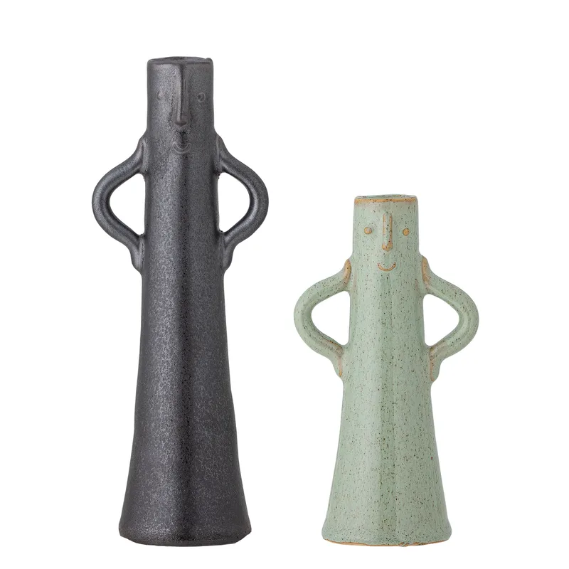 Rhett Vase - grünes Steinzeug 2er-Set für Home Decor van Bloomingville – productfoto