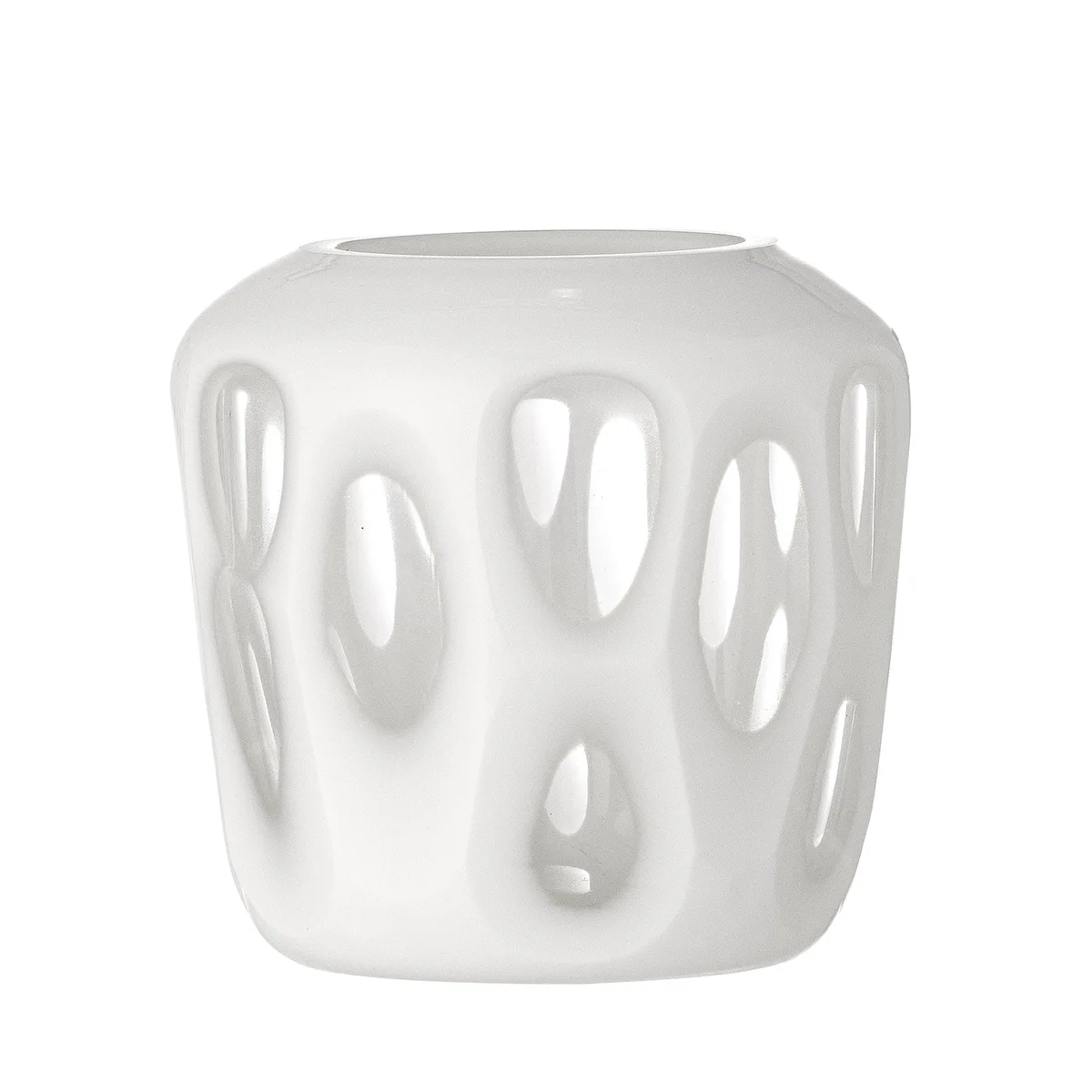 Rohan Fyrfadsstage, Hvid, Genanvendt Glas, D9xH9 cm de Bloomingville – photo du produit