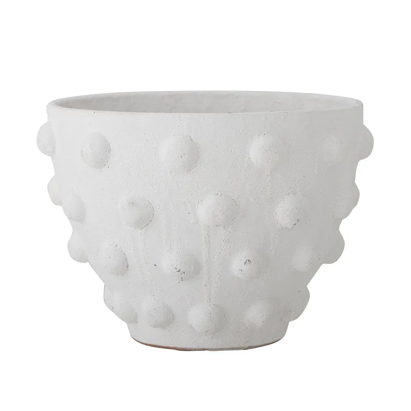 Rokiya Dekorativer Blumentopf, Weiß, Terrakotta van Bloomingville – productfoto