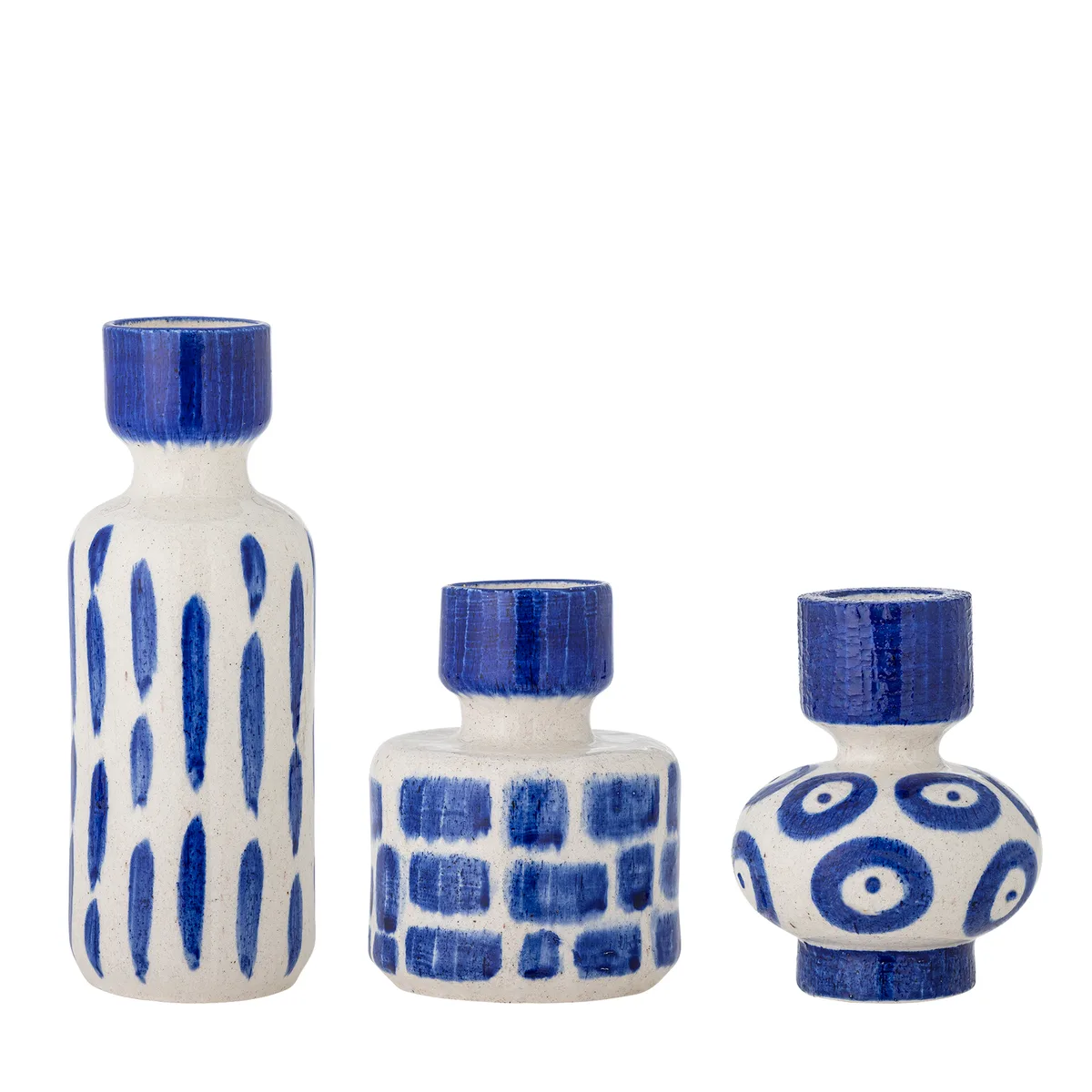 Romane Vase, Blå, Stentøj, D11,5xH15,5/D12xH15,5/D10xH26 cm, Set of 3 de Bloomingville – photo du produit