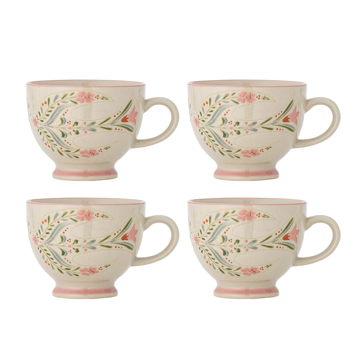 Rosalynde Krus, Hvid, Stentøj, D11xH9 cm, Set of 4 van Bloomingville – productfoto