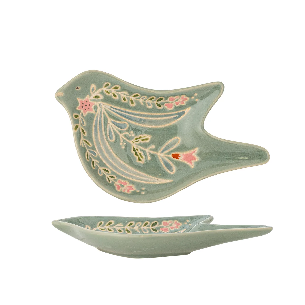 Rosalynde Serveringsfad, Grøn, Stentøj, L14xH1,5xW8 cm van Bloomingville – productfoto