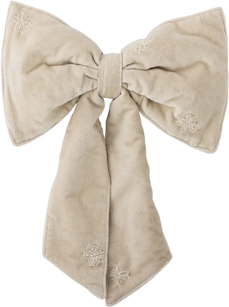 Ruby Deco Strik - Roomwit met Sneeuwvlokken - Katoenen Kerststrik - 30x40 cm by Bloomingville in Beige – product photo