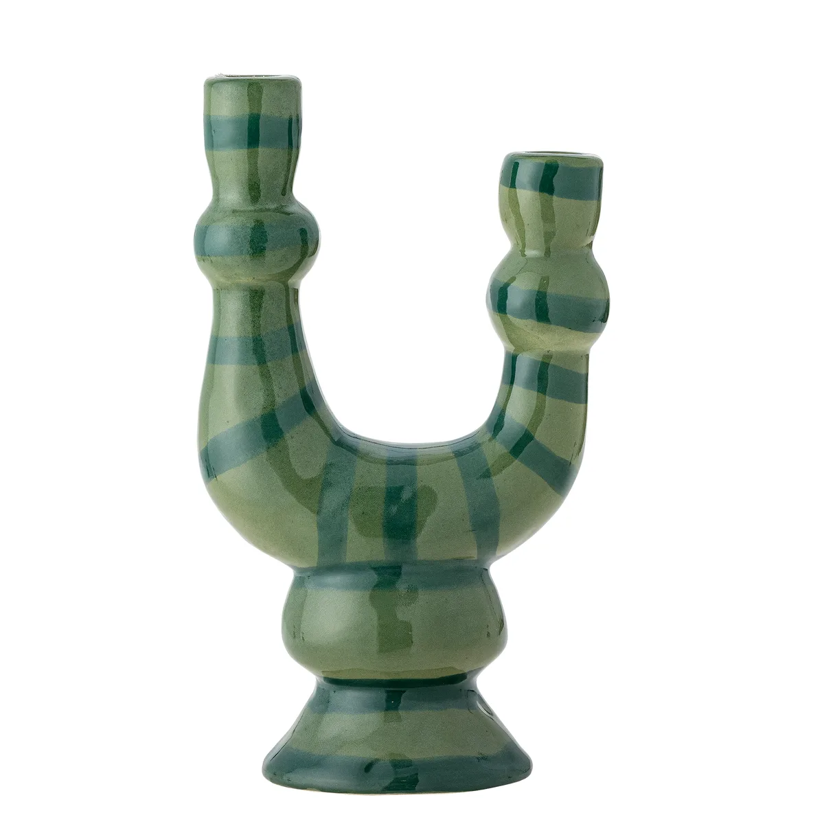 Salandy Lysestage, Grøn, Stentøj, L16xH27xW9 cm van Bloomingville – productfoto
