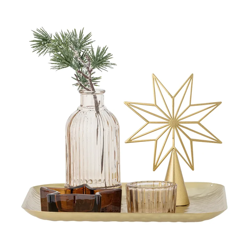 Sanga Tablett mit Dekorationsobjekt 6-teilig Gold by Bloomingville – product photo