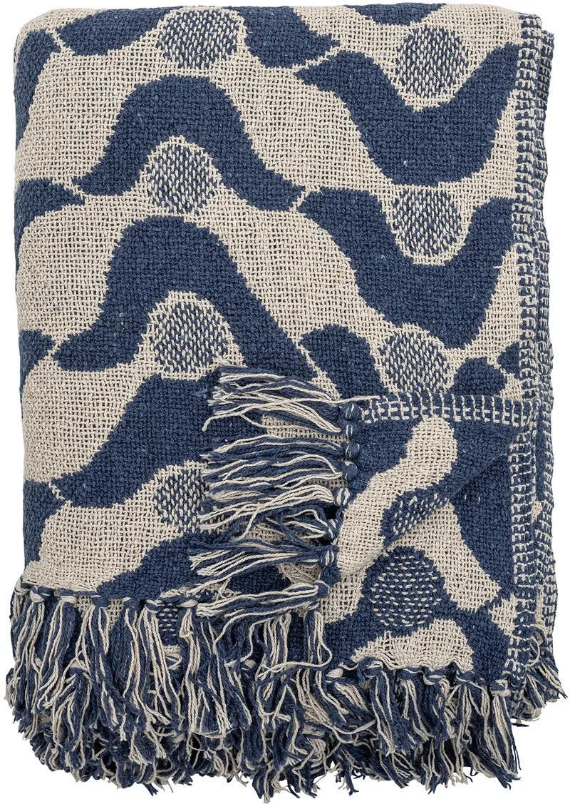 Santena Decke 130x160 cm Blau von Bloomingville – Produktfoto