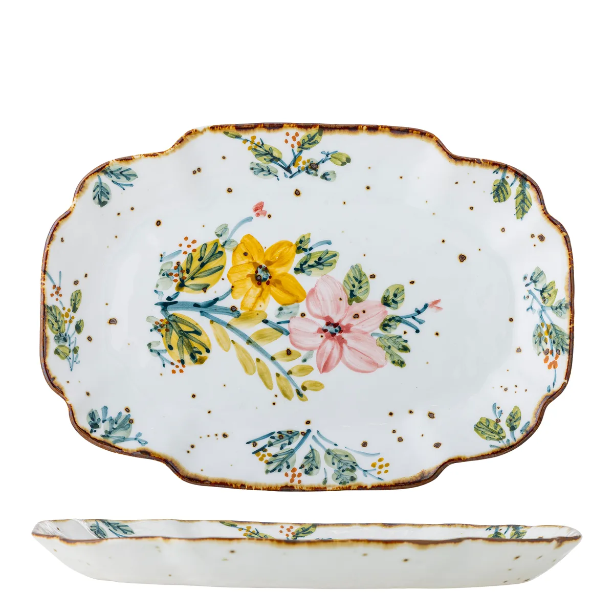 Savina Serveringsfad, Multifarvet, Stentøj, L31xH3xW21 cm de Bloomingville – photo du produit