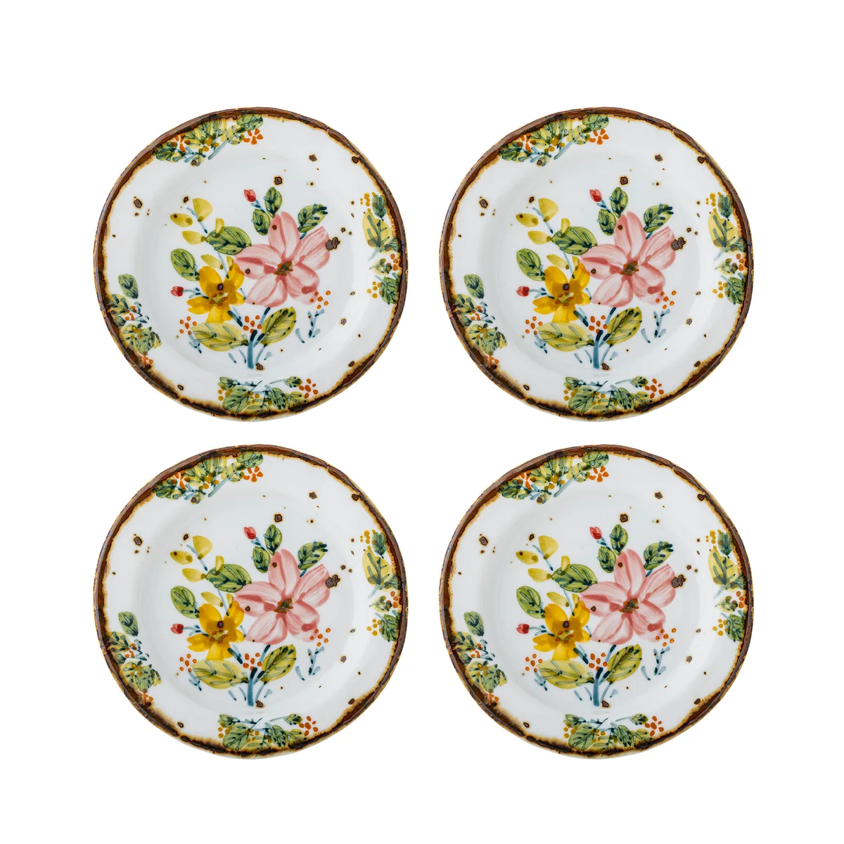 Savina Tallerken, Multifarvet, Stentøj, D15xH1,5 cm, Set of 4 de Bloomingville – photo du produit