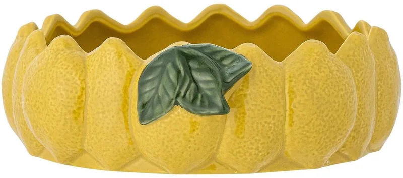 Schaal aardewerk geel Limone 21cm fra Bloomingville i [gid://shopify/Metaobject/307235455311] – produktbillede
