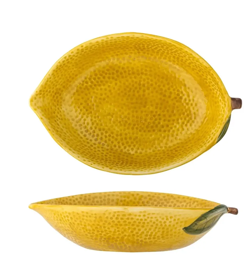 Schaal aardewerk geel Limone 26cm de Bloomingville en [gid://shopify/Metaobject/307235455311] – photo du produit