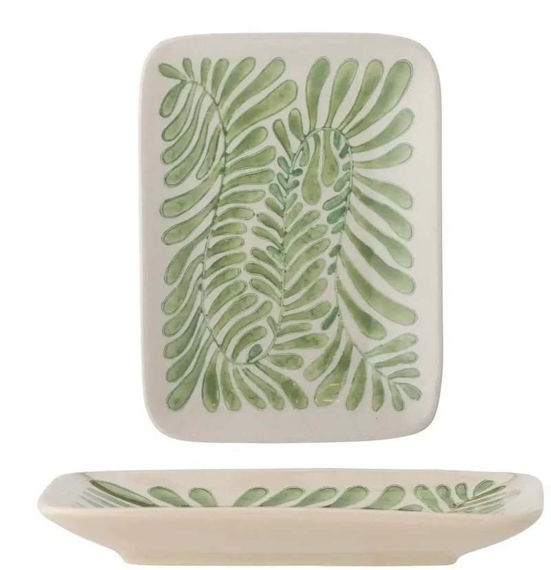 Schaal aardewerk groen Fauni 15cm fra Bloomingville i [gid://shopify/Metaobject/303100625231,gid://shopify/Metaobject/307232571727] – produktbillede
