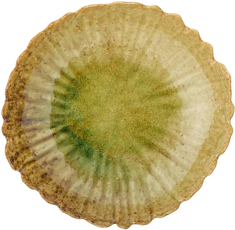 Schaal aardewerk groen Matino 27cm fra Bloomingville i [gid://shopify/Metaobject/303100625231,gid://shopify/Metaobject/307235455311] – produktbillede