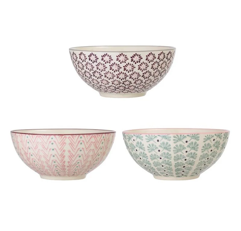 Schale Bloomingville Maya Schale Violett Steingut Ř 16,5 cm 3er Set, Steingut, (Schalen Set) von Bloomingville in Mehrfarbig – Produktfoto