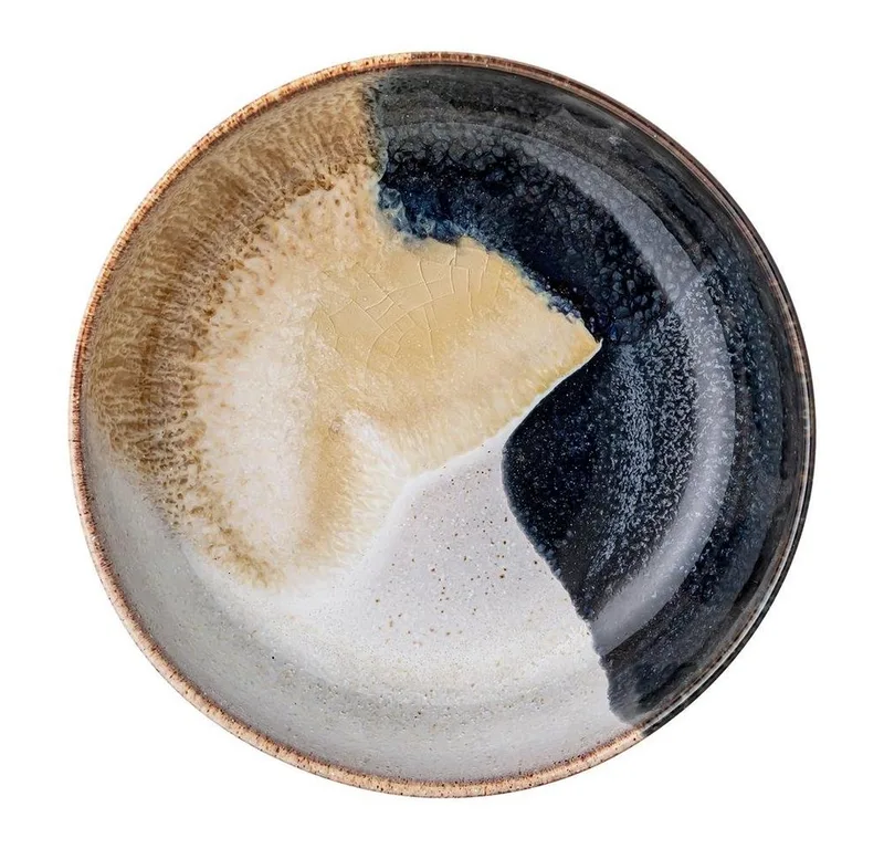 Servierschale Jules Servierschüssel, Steingut braun/blau 750ml 17,5cm Servierschüssel handgefertigt van Bloomingville in Blauw, Bruin – productfoto 5 van 5